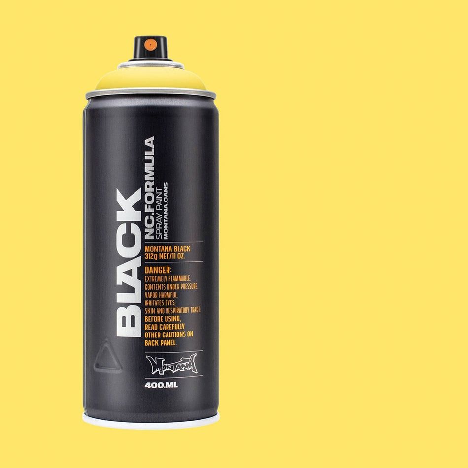 Montana-Cans 01429-4910 Montana Black High-Pressure Cans Spray Color, 400ml Cans, Easter Yellow