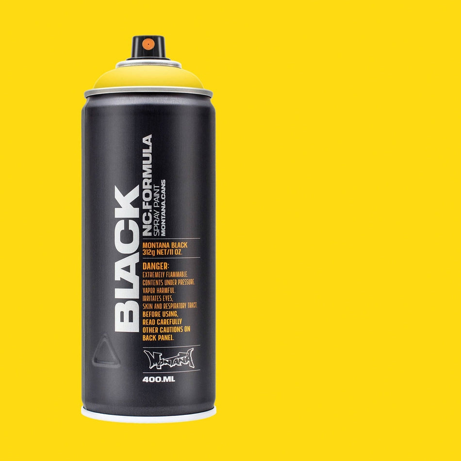 Montana-Cans 01429-4920 Montana Black High-Pressure Cans Spray Color, 400ml Cans, Kicking Yellow