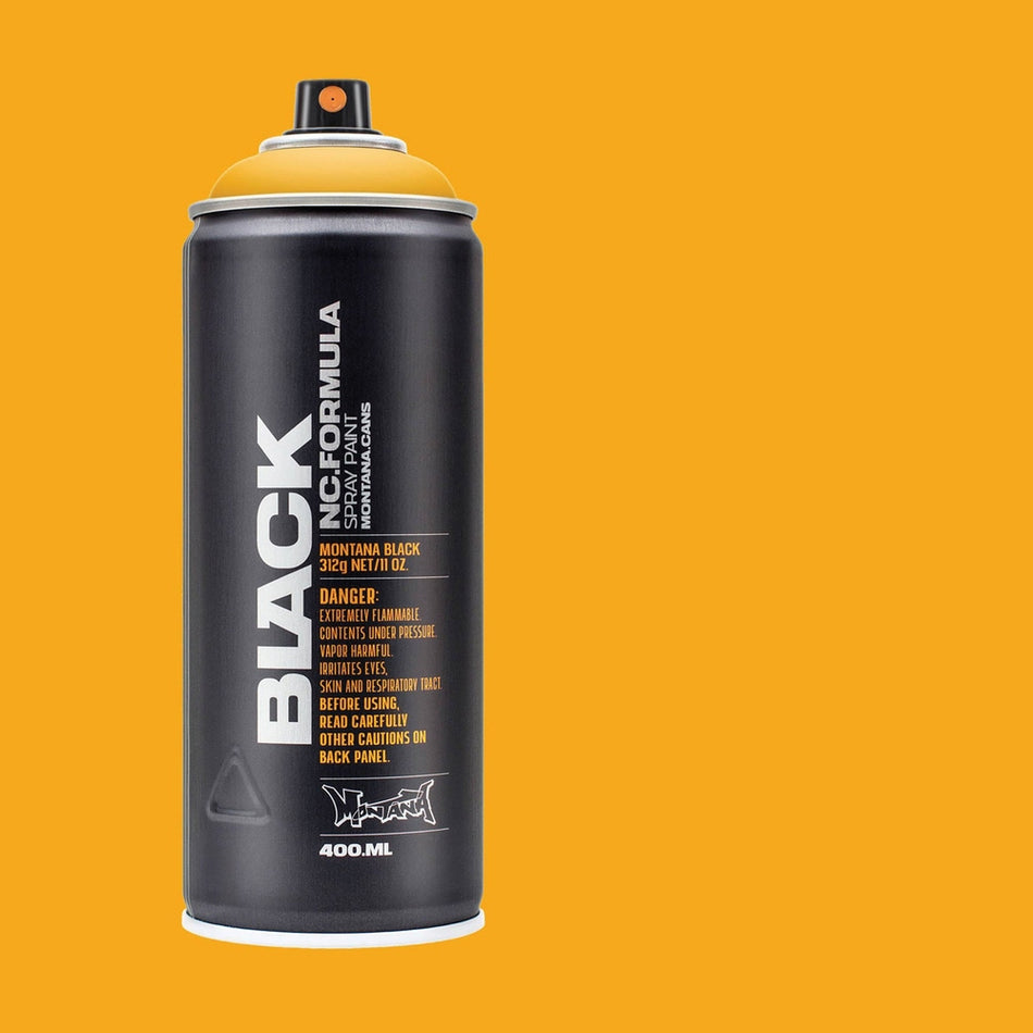 Montana-Cans 01429-4930 Montana Black High-Pressure Cans Spray Color, 400ml Cans, Melon Yellow
