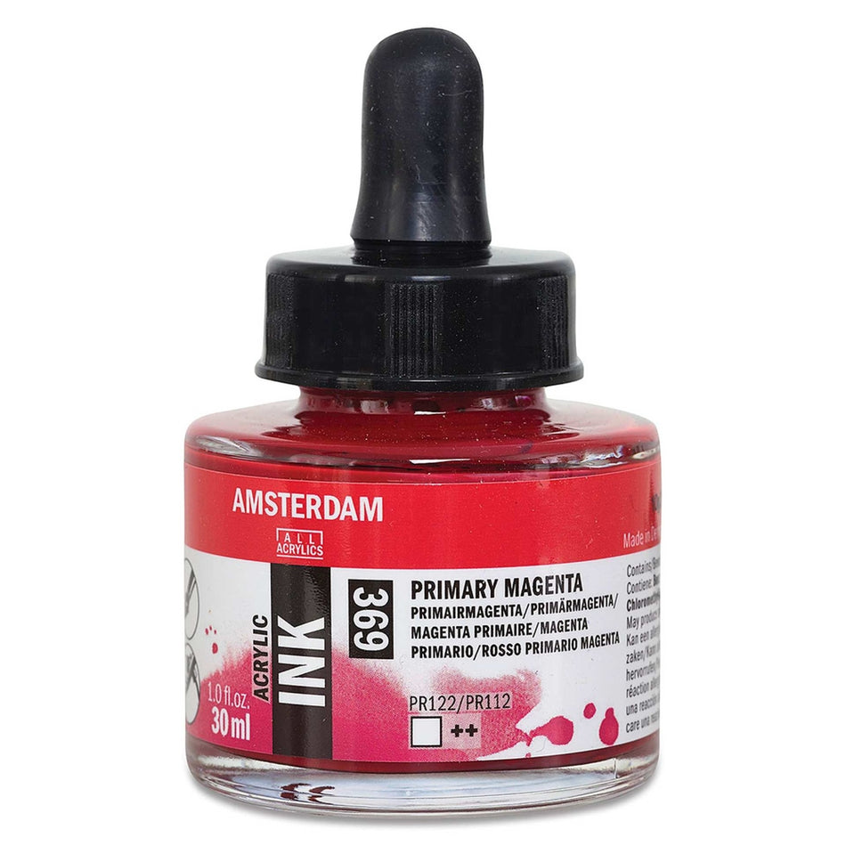 Royal Talens 02201-3043 Amsterdam Acrylic Ink, 30 ml, Primary Magenta