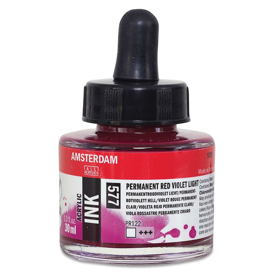 Royal Talens 02201-3733 Amsterdam Acrylic Ink, 30 ml, Permanent Red Violet Light