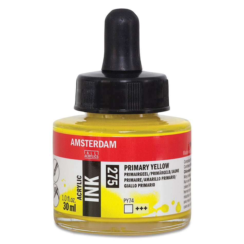 Royal Talens 02201-4533 Amsterdam Acrylic Ink, 30 ml, Primary Yellow