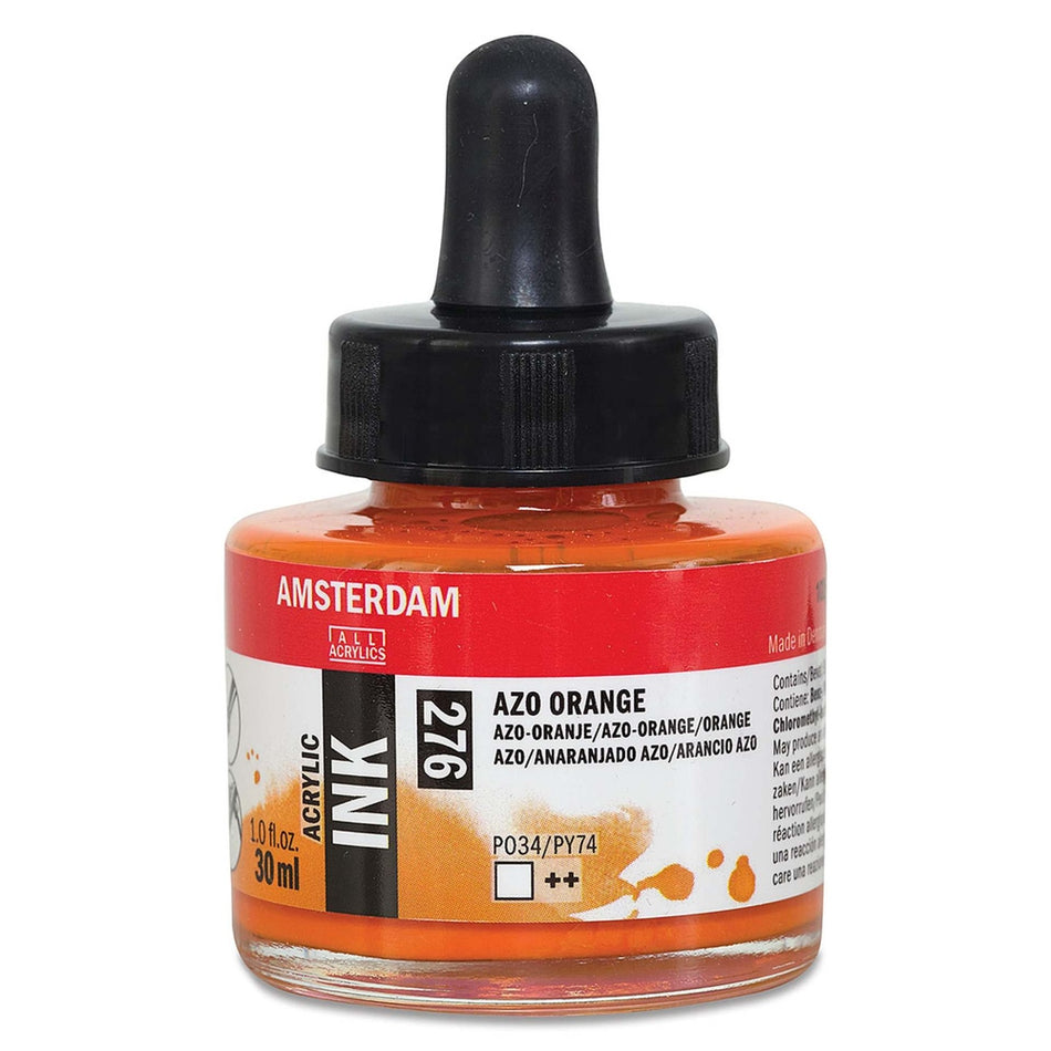 Royal Talens 02201-4913 Amsterdam Acrylic Ink, 30 ml, Azo Orange