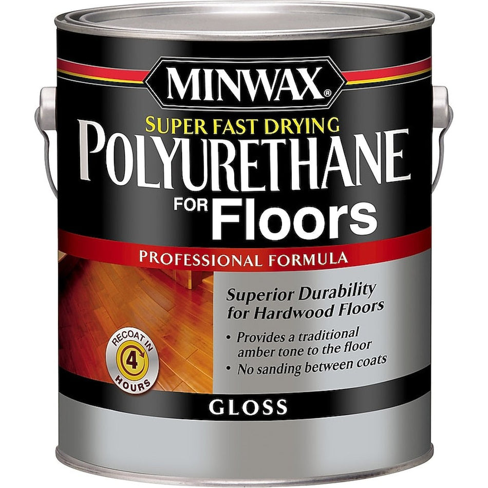 Minwax 13020000 1 Gallon Clear Gloss Super Fast Drying Polyurethane For Floors