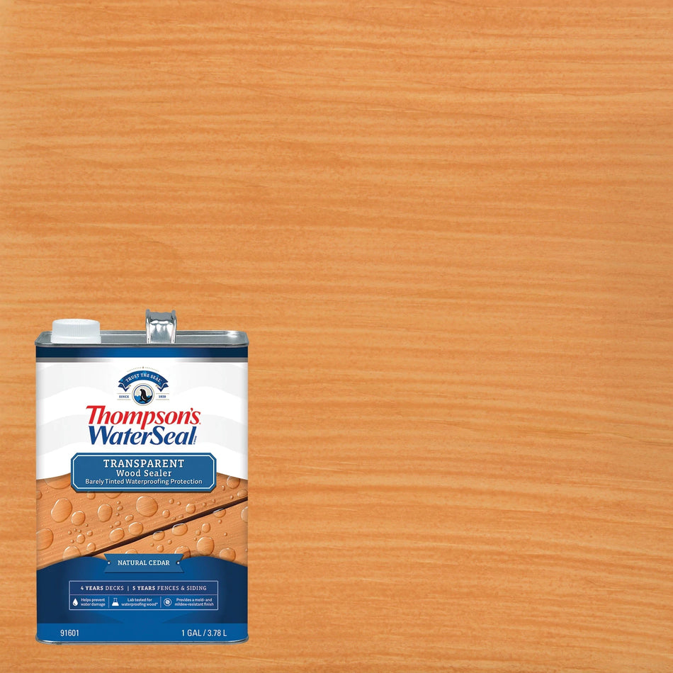 Thompson’s Waterseal TH.091601-16 Transparent Wood Sealer, Natural Cedar, 1 Gallon