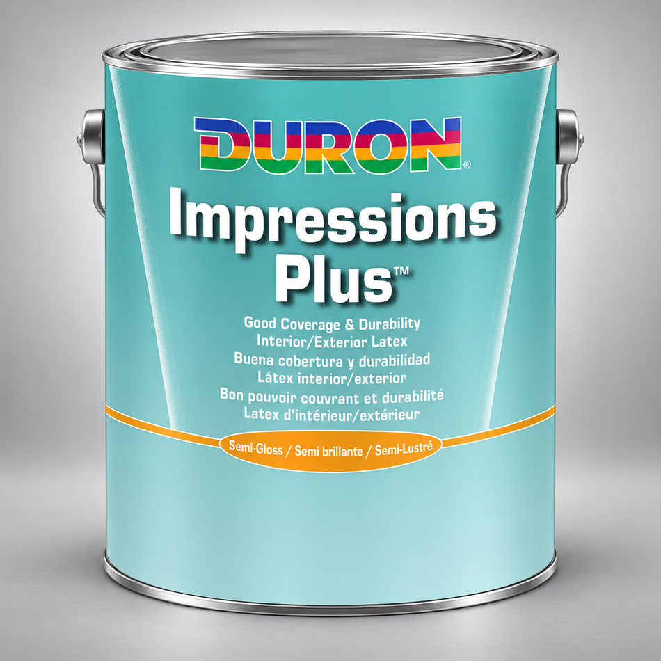 Duron Impressions Plus Interior-Exterior Latex Paint Semi-Gloss White Base 1 Gallon
