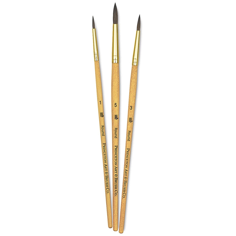 Princeton Art & Brush 06223-9100 Real Value Brush Set - 9100, Synthetic Pony Round, Short Handle, Set of 3