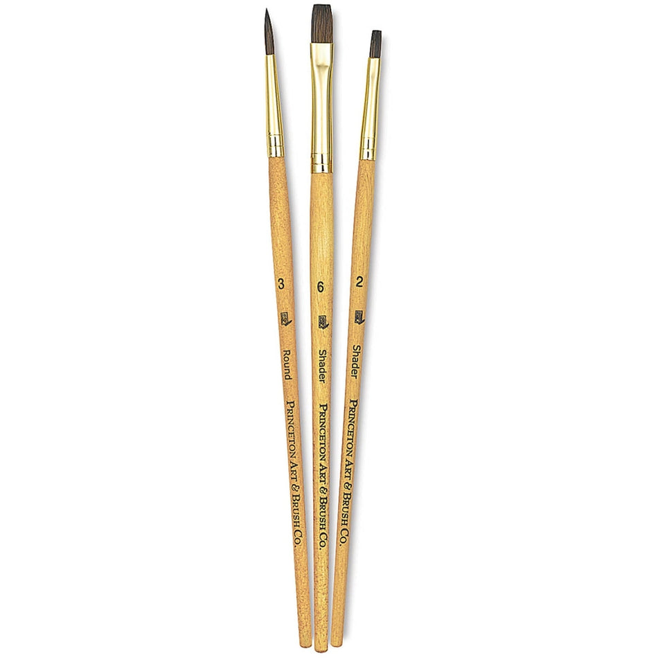 Princeton Art & Brush 06223-9101 Real Value Brush Set - 9101, Synthetic Pony, Short Handle, Set of 3