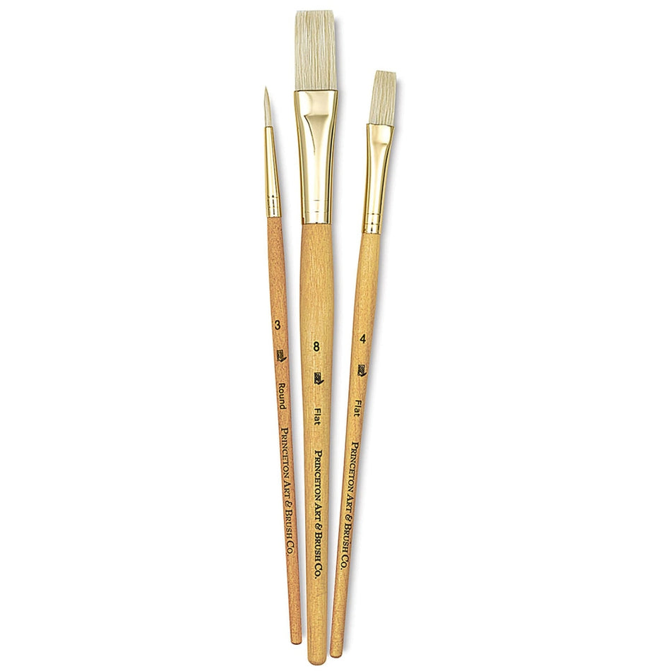 Princeton Art & Brush 06223-9103 Real Value Brush Set - 9103, Bristle, Short Handle, Set of 3