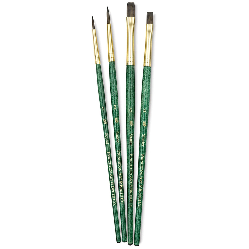 Princeton Art & Brush 06223-9110 Real Value Brush Set - 9110, Synthetic Pony, Short Handle, Set of 4
