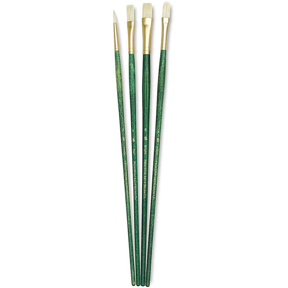 Princeton Art & Brush 06223-9118 Real Value Brush Set - 9118, Bristle, Long Handle, Set of 4