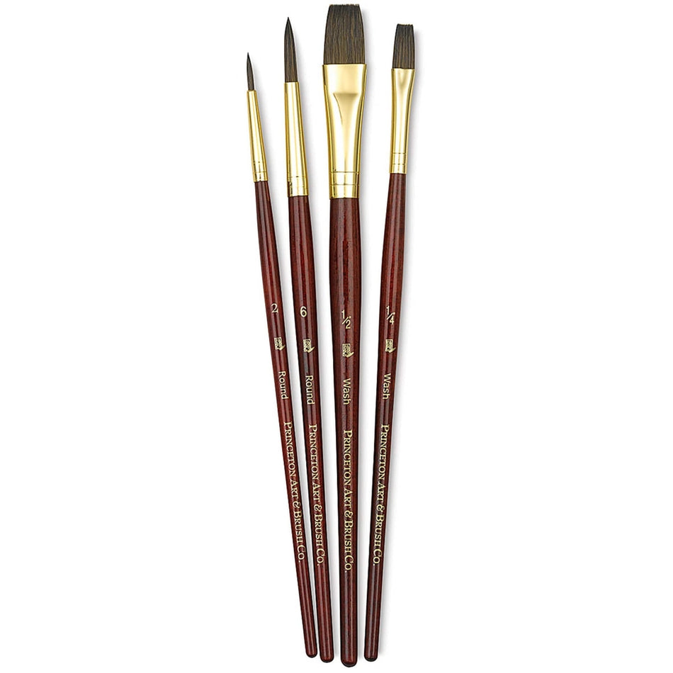 Princeton Art & Brush 06223-9121 Real Value Brush Set - 9121, Synthetic Pony, Short Handle, Set of 4