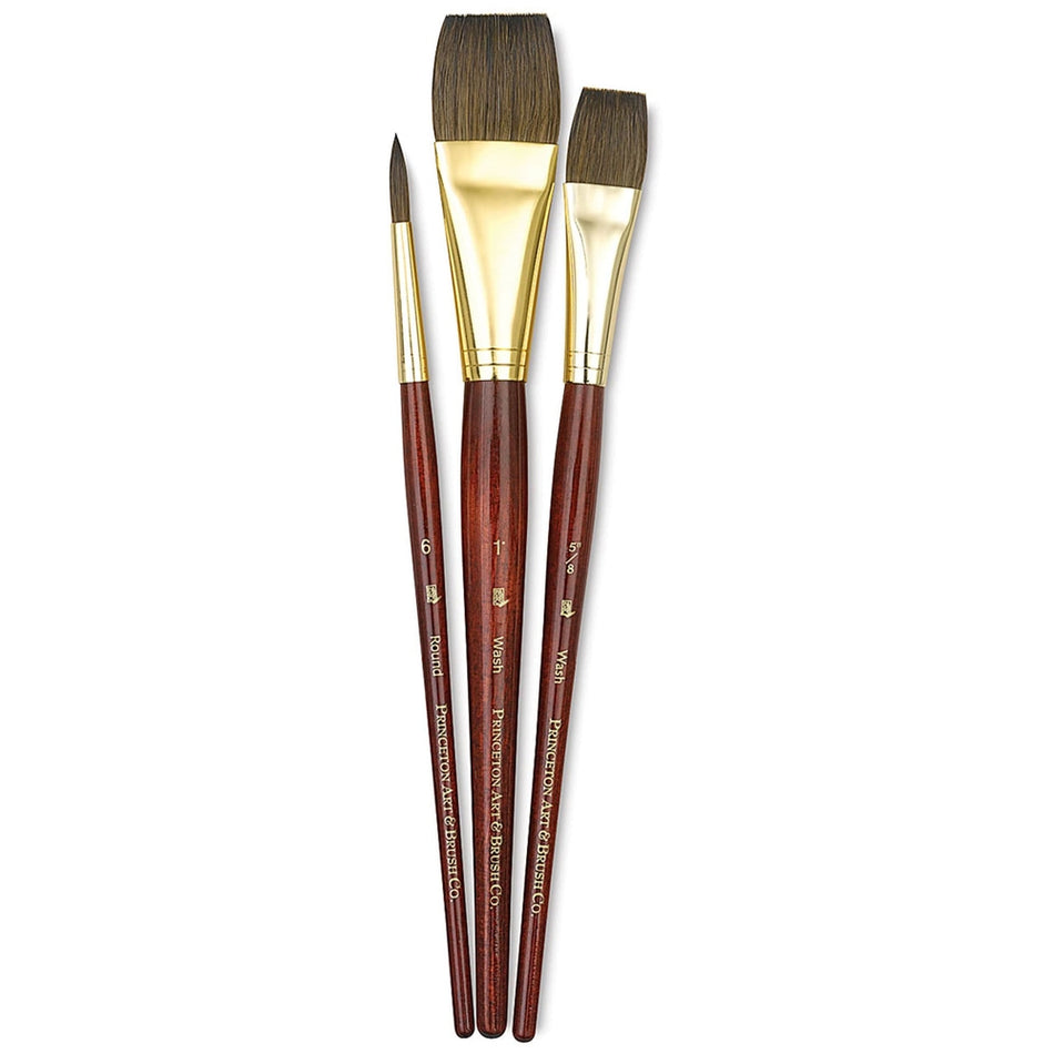 Princeton Art & Brush 06223-9122 Real Value Brush Set - 9122, Synthetic Pony, Short Handle, Set of 3
