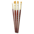 Princeton Art & Brush 06223-9123 Real Value Brush Set - 9123, Golden Taklon, Short Handle, Set of 4