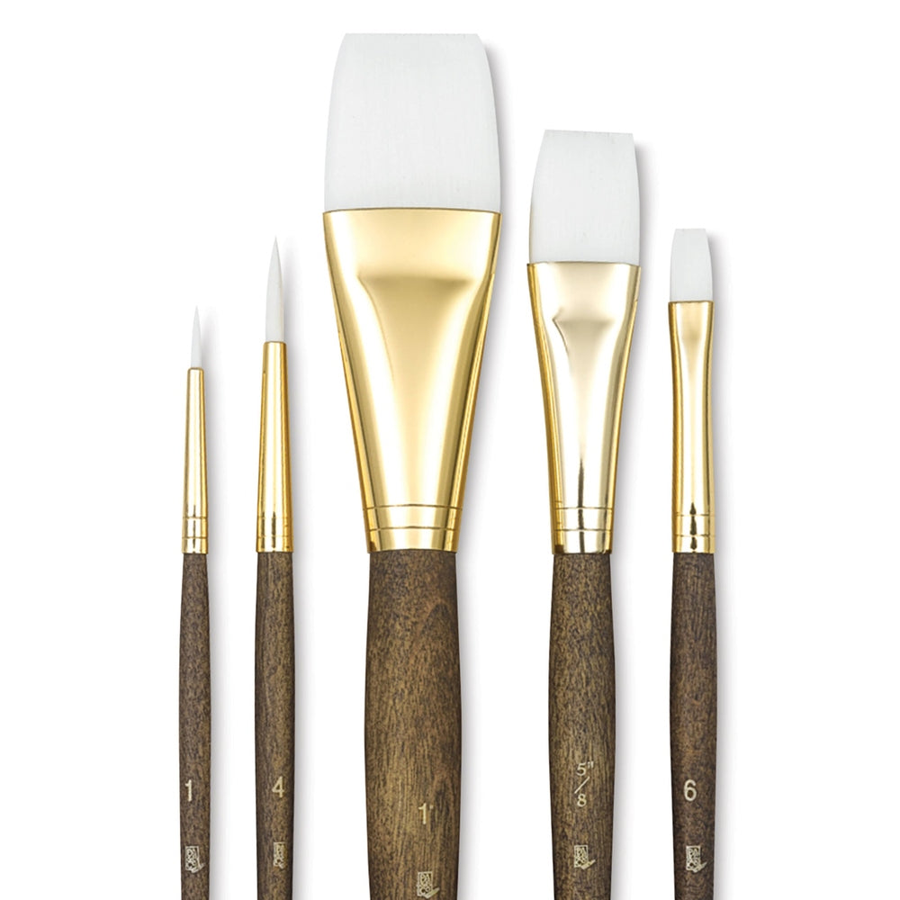 Princeton Art & Brush 06223-9144 Real Value Brush Set - 9144, White Taklon, Short Handle, Set of 5
