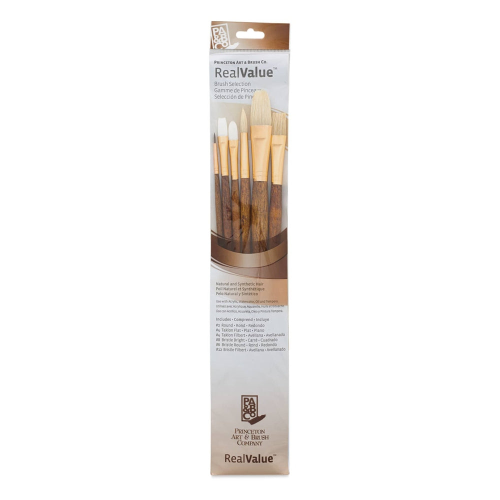 Princeton Art & Brush 06223-9148 Real Value Brush Set - 9148, Combo, Long Handle, Set of 6