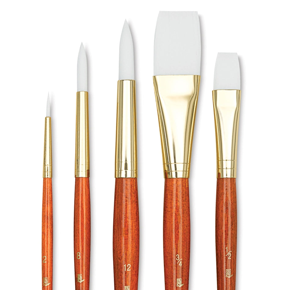 Princeton Art & Brush 06223-9152 Real Value Brush Set - 9152, White Taklon, Short Handle, Set of 5