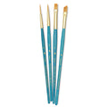 Princeton Art & Brush 06223-9173 Real Value Brush Set - 9173, Golden Taklon, Short Handle, Set of 4