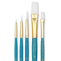 Princeton Art & Brush 06223-9174 Real Value Brush Set - 9174, White Taklon, Short Handle, Set of 5