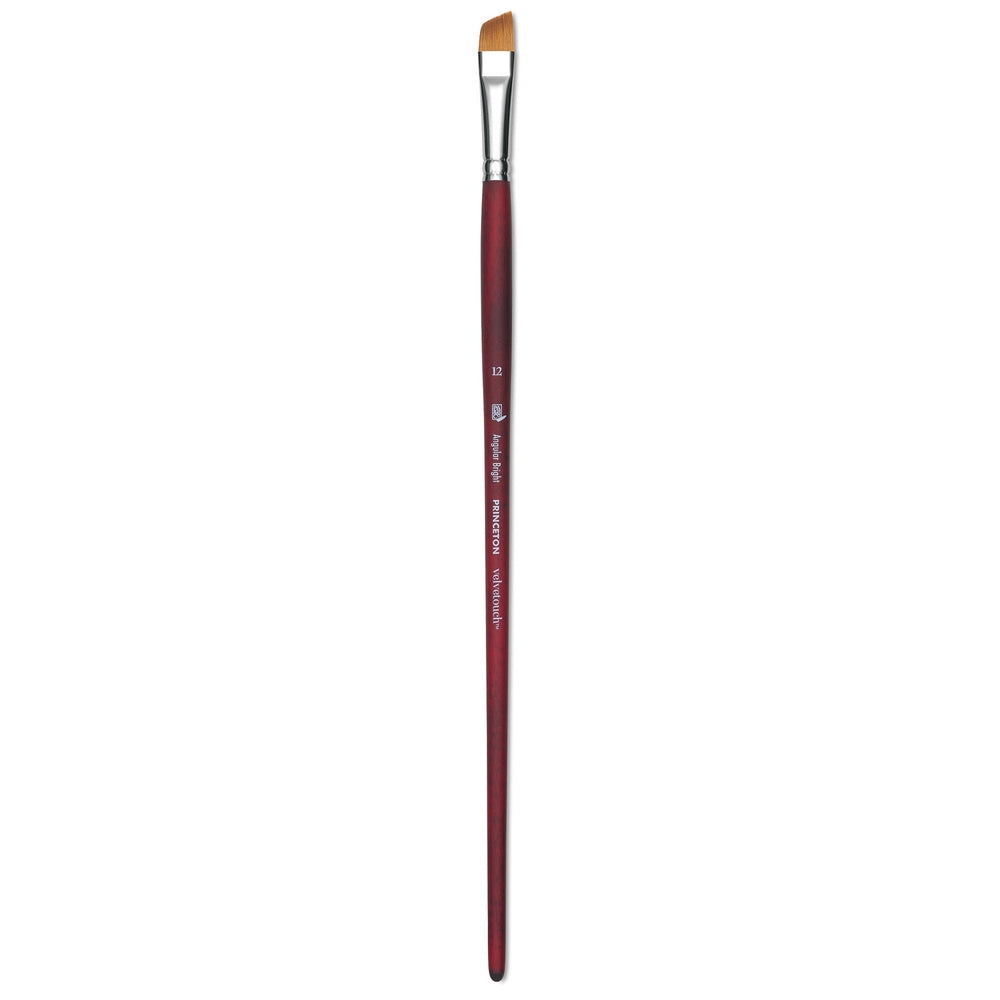 Princeton Velvetouch Series 3900 Synthetic Brush - Angle Bright, Long Handle, Size 12