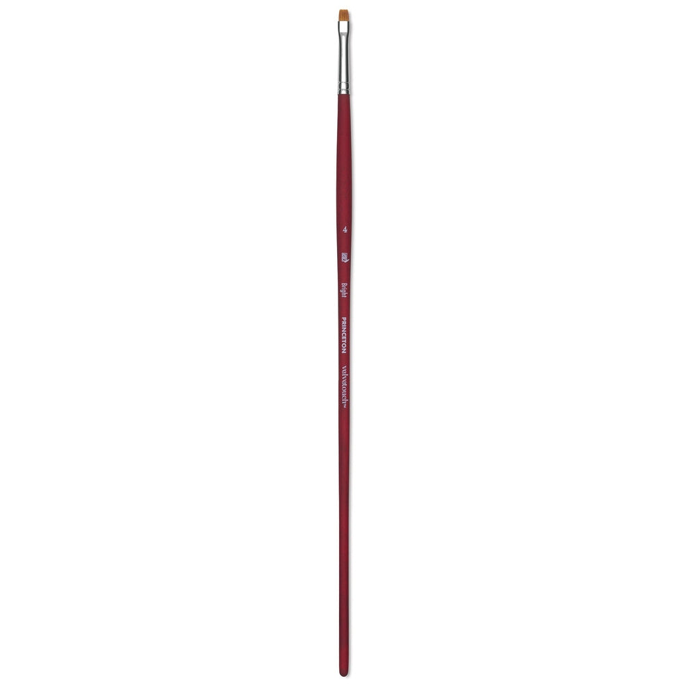 Princeton Velvetouch Series 3900 Synthetic Brush - Bright, Long Handle, Size 4