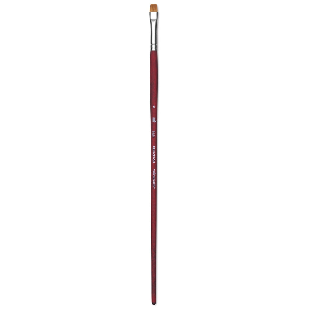 Princeton Velvetouch Series 3900 Synthetic Brush - Bright, Long Handle, Size 8