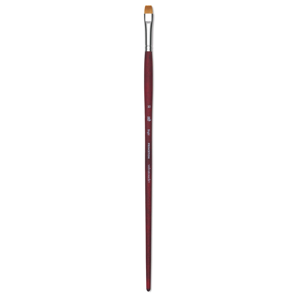 Princeton Velvetouch Series 3900 Synthetic Brush - Bright, Long Handle, Size 10
