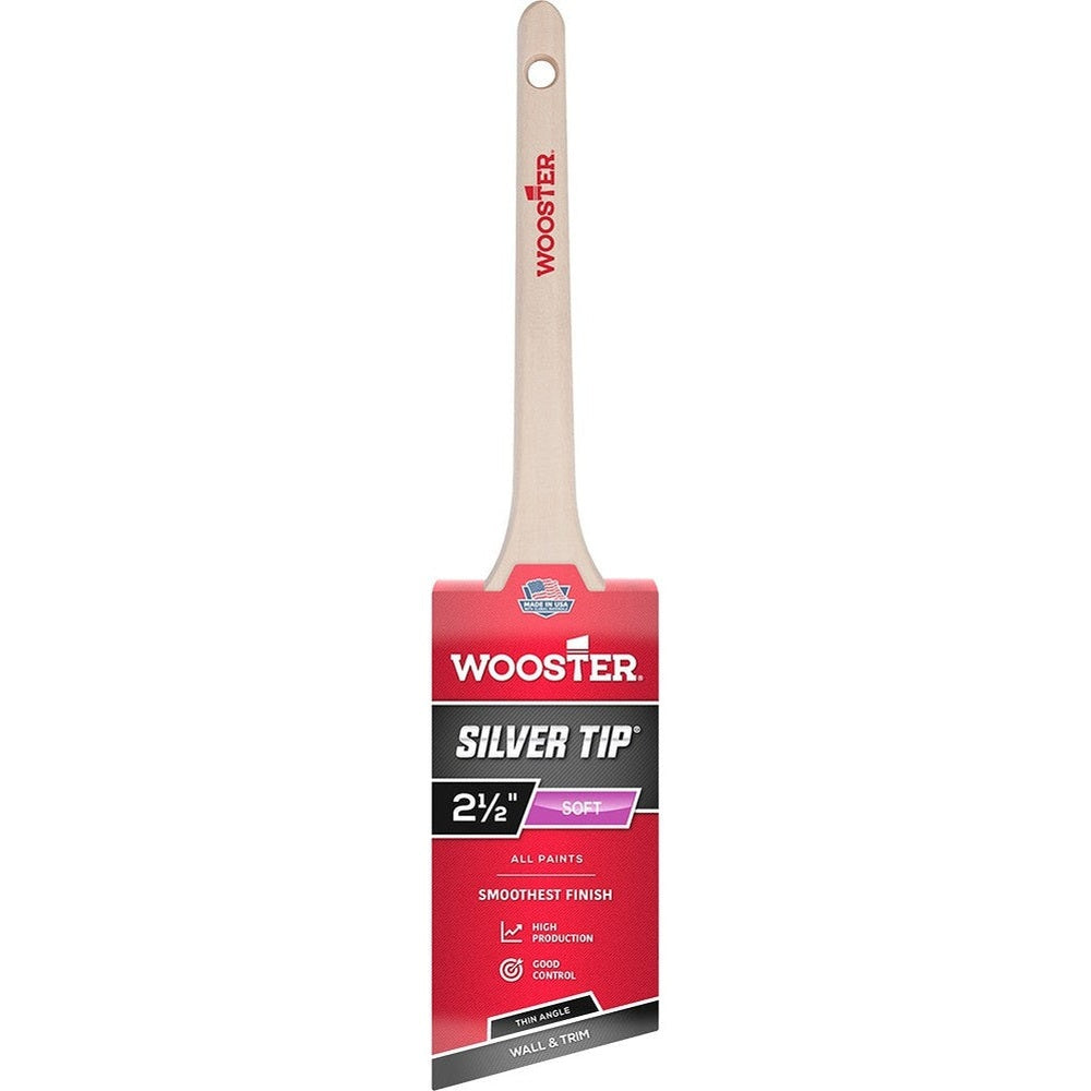 Wooster 5224 2.5" Silver Tip Thin Angle Rattail Brush