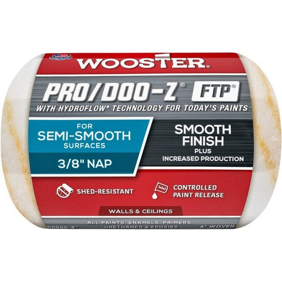 Wooster RR666 4" Pro/Doo-Z FTP 3/8" Nap Roller Cover