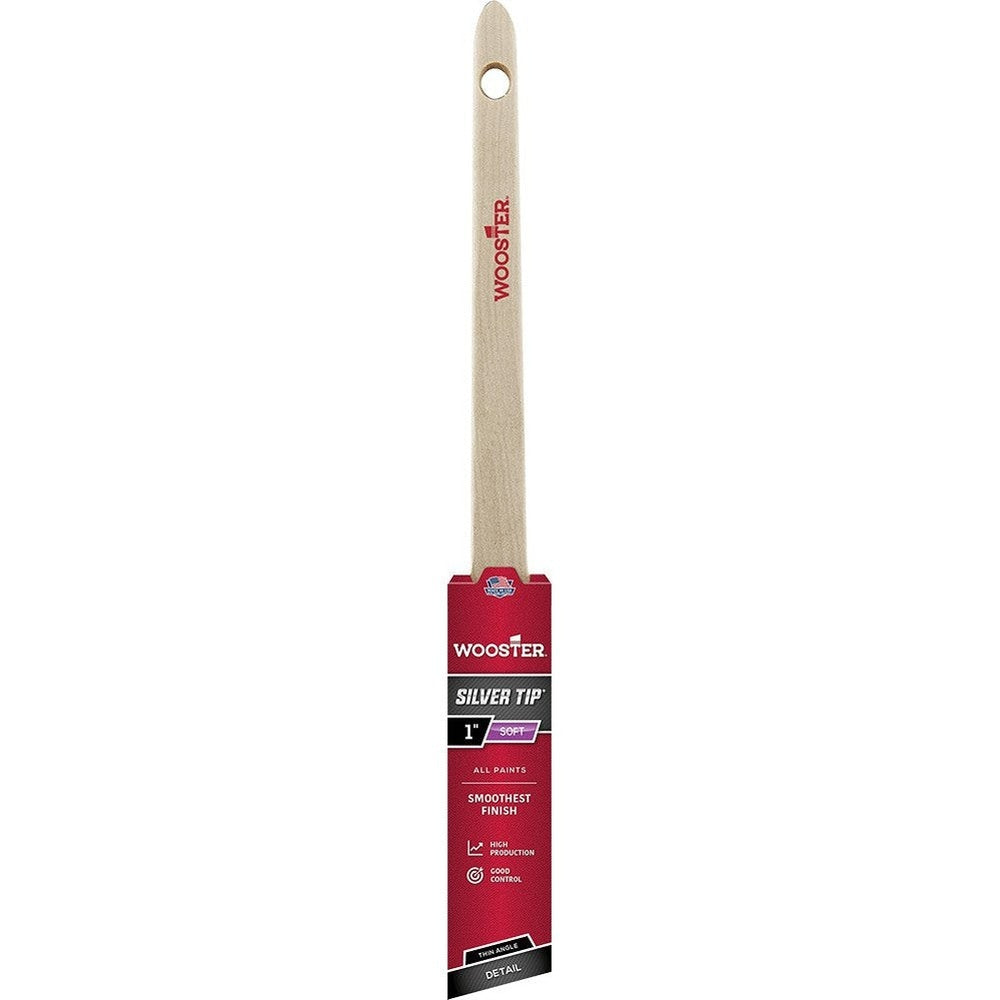 Wooster 5224 1" Silver Tip Thin Angle Rattail Brush