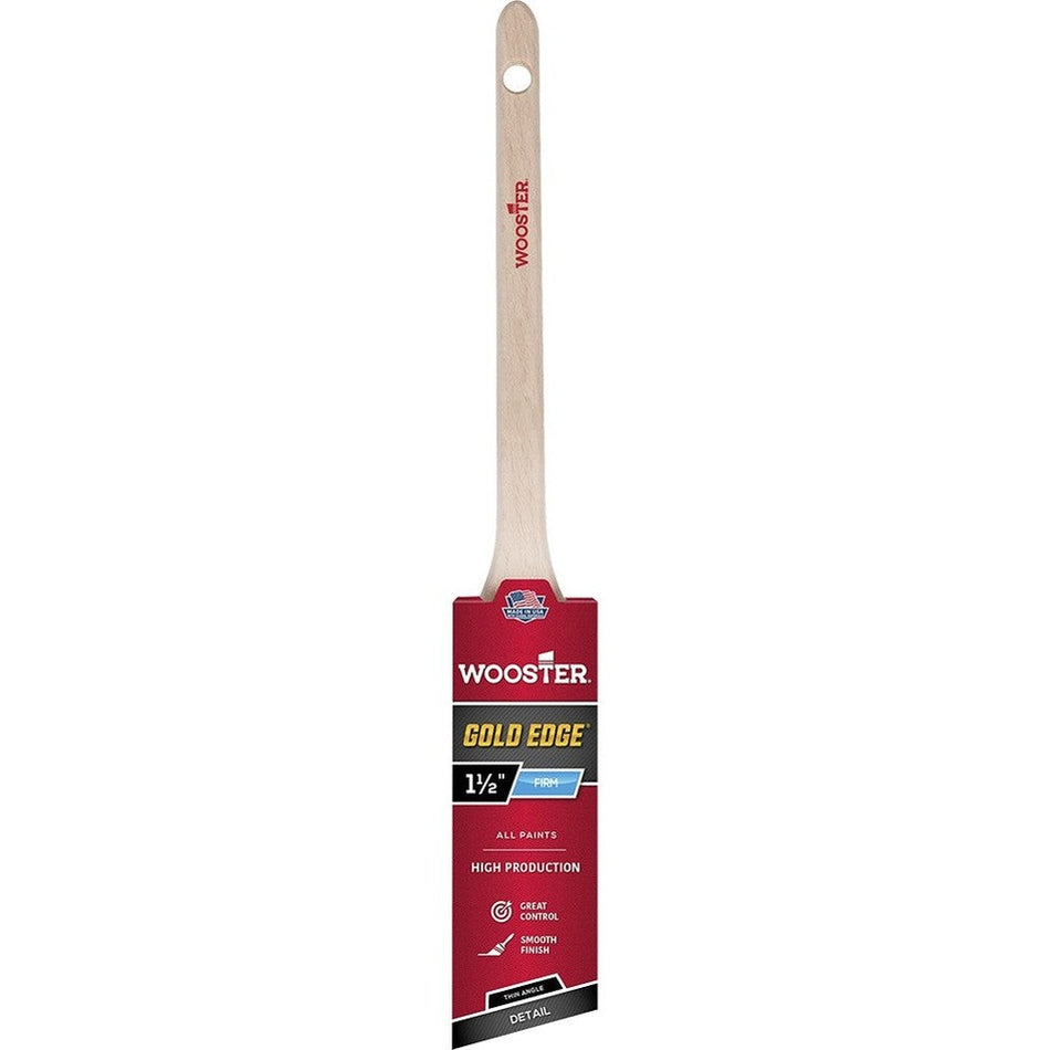 Wooster 5234 1.5" Gold Edge Thin Angle Rattail Brush