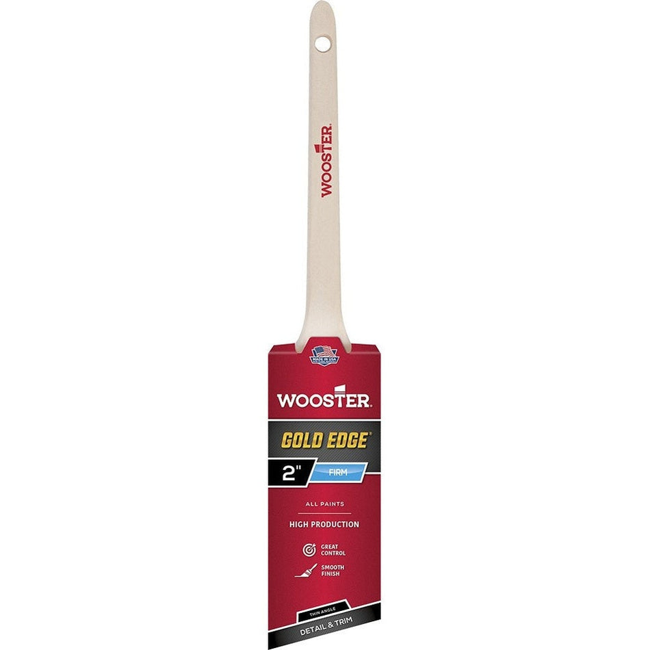 Wooster 5234 2" Gold Edge Thin Angle Rattail Brush