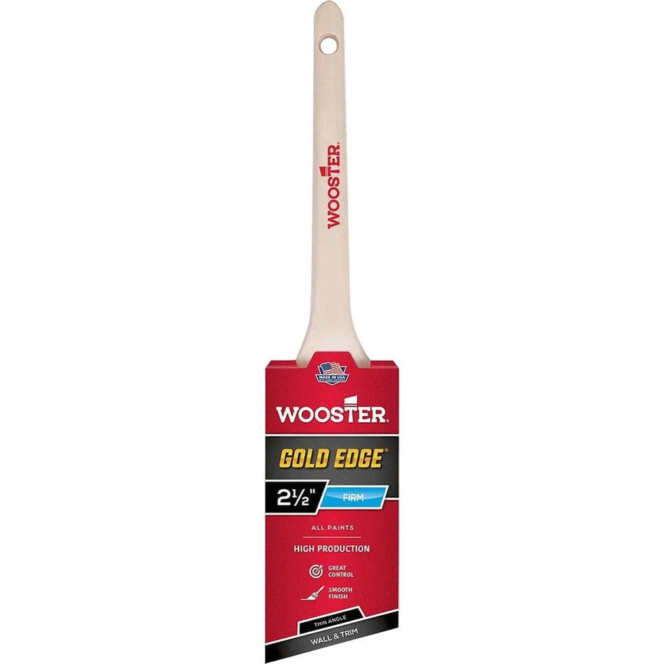 Wooster 5234 2.5" Gold Edge Thin Angle Rattail Brush