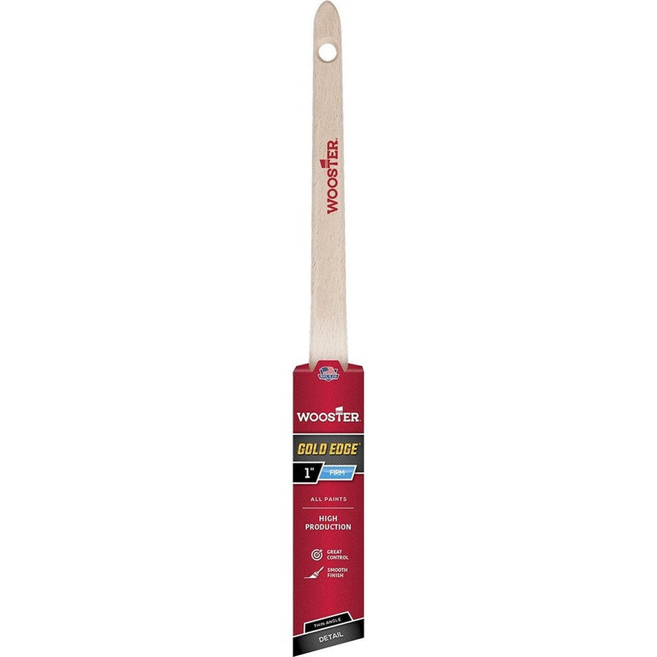 Wooster 5234 1" Gold Edge Thin Angle Rattail Brush