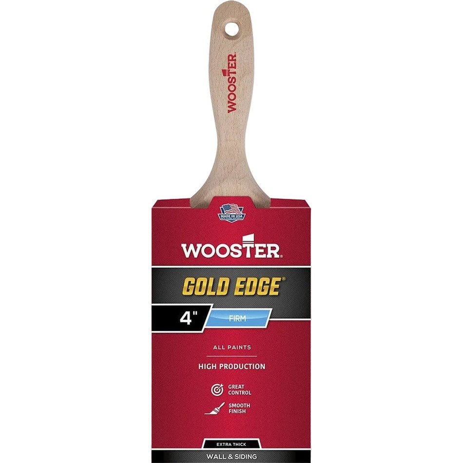 Wooster 5237 4" Gold Edge Extra-Thick Flat Beavertail Brush