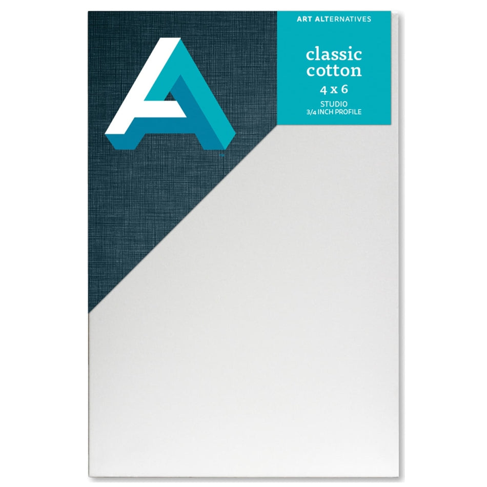 Art Alternatives 07246-0046 Classic Cotton Stretched Canvas, Studio Canvas ¾" Profile, 4" × 6"