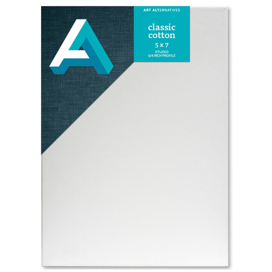 Art Alternatives 07246-0057 Classic Cotton Stretched Canvas, Studio Canvas ¾" Profile, 5" × 7"