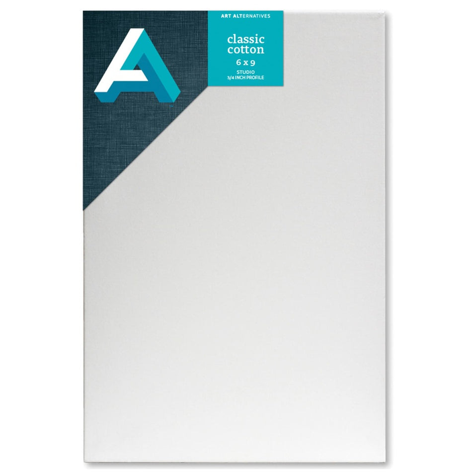 Art Alternatives 07246-0069 Classic Cotton Stretched Canvas, Studio Canvas ¾" Profile, 6" × 9"