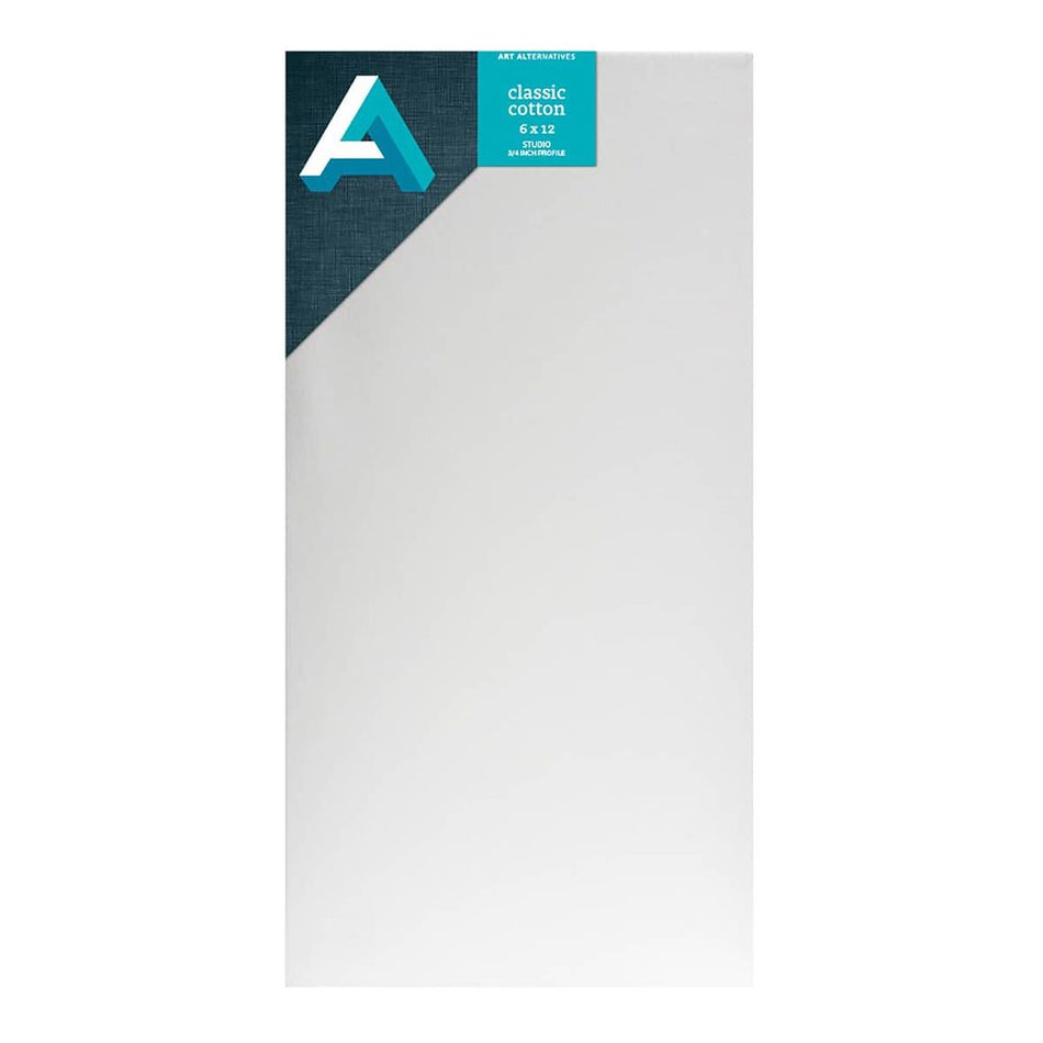Art Alternatives 07246-0612 Classic Cotton Stretched Canvas, Studio Canvas ¾" Profile, 6" × 12"