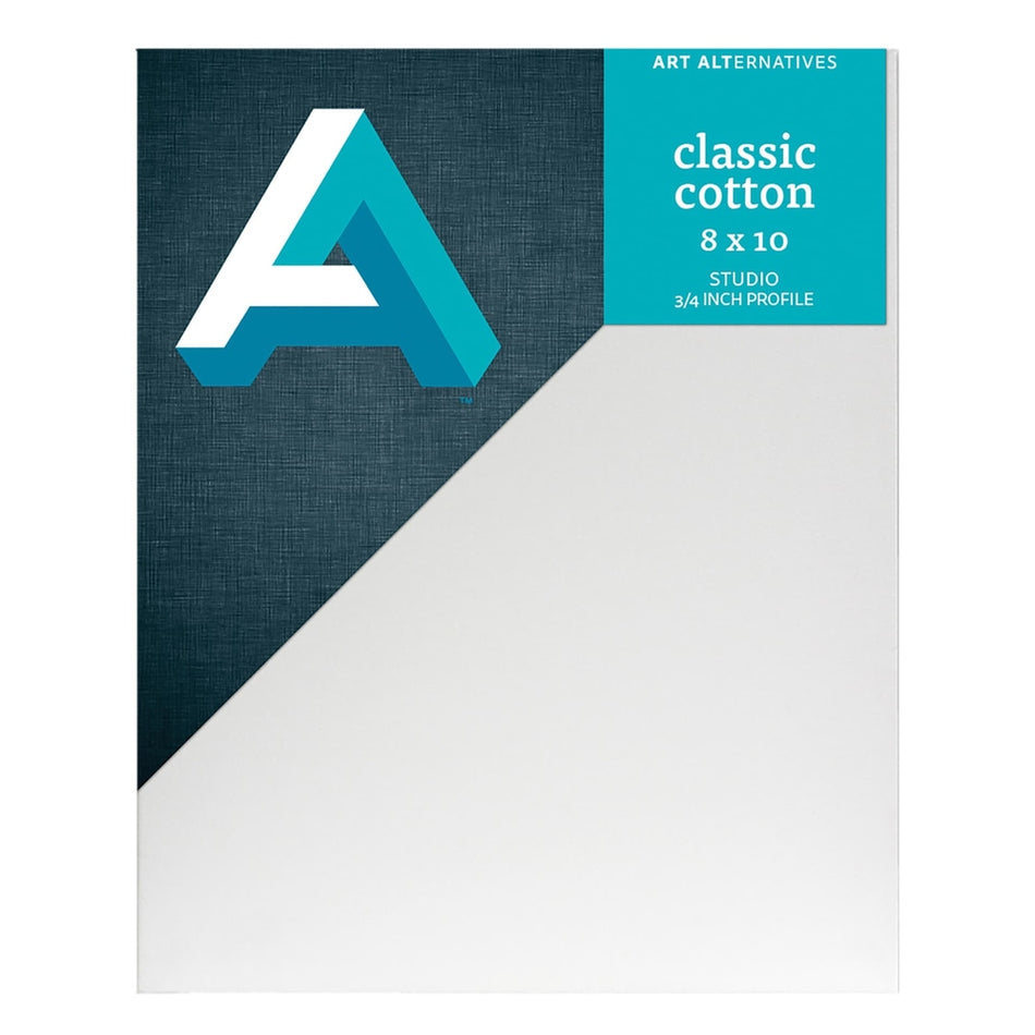 Art Alternatives 07246-0810 Classic Cotton Stretched Canvas, Studio Canvas ¾" Profile, 8" × 10"