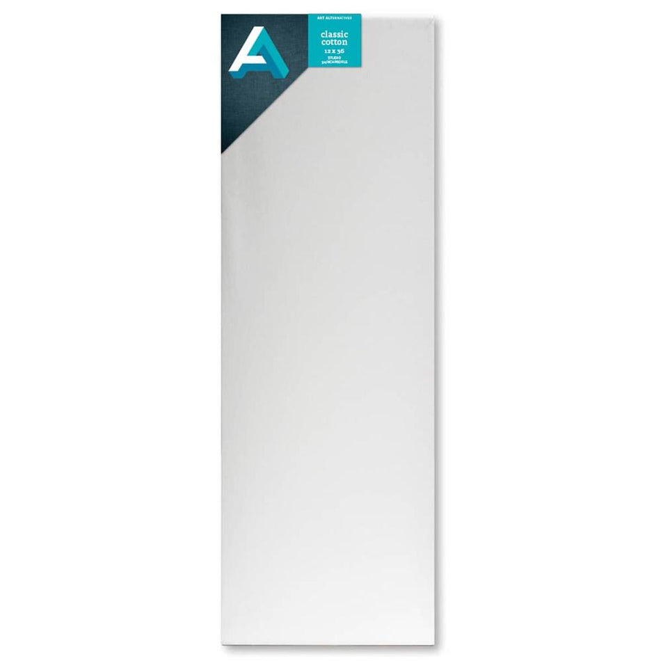Art Alternatives 07246-1236 Classic Cotton Stretched Canvas, Studio Canvas ¾" Profile, 12" × 36"