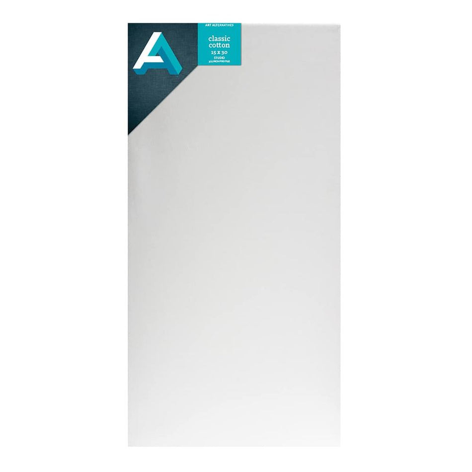 Art Alternatives 07246-1530 Classic Cotton Stretched Canvas, Studio Canvas ¾" Profile, 15" × 30"