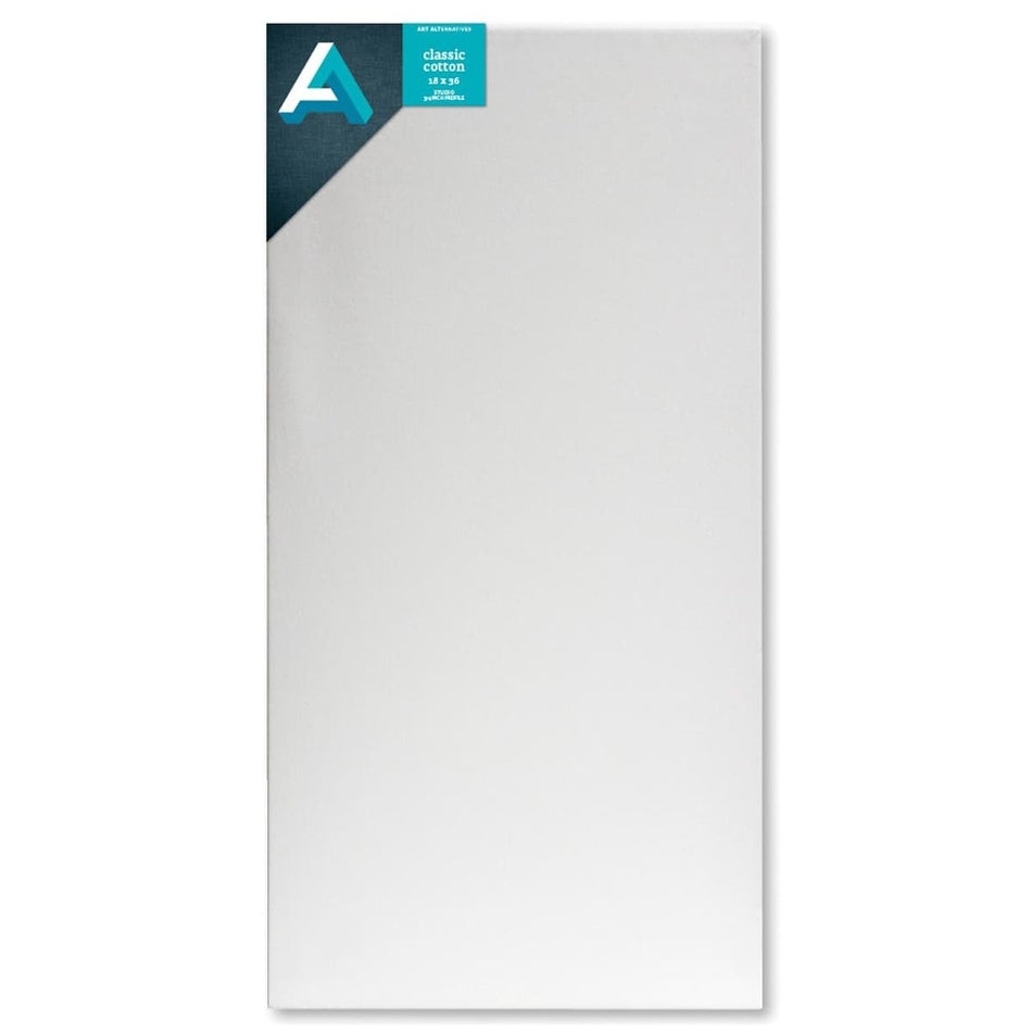 Art Alternatives 07246-1836 Classic Cotton Stretched Canvas, Studio Canvas ¾" Profile, 18" × 36"