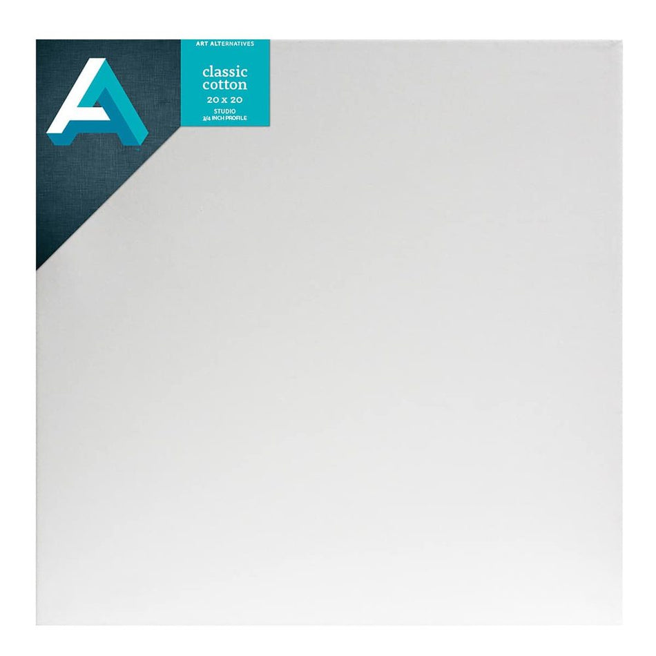 Art Alternatives 07246-2020 Classic Cotton Stretched Canvas, Studio Canvas ¾" Profile, 20" × 20"