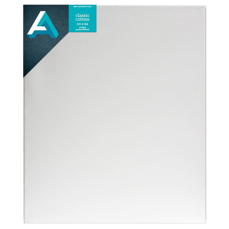 Art Alternatives 07246-2024 Classic Cotton Stretched Canvas, Studio Canvas ¾" Profile, 20" × 24"
