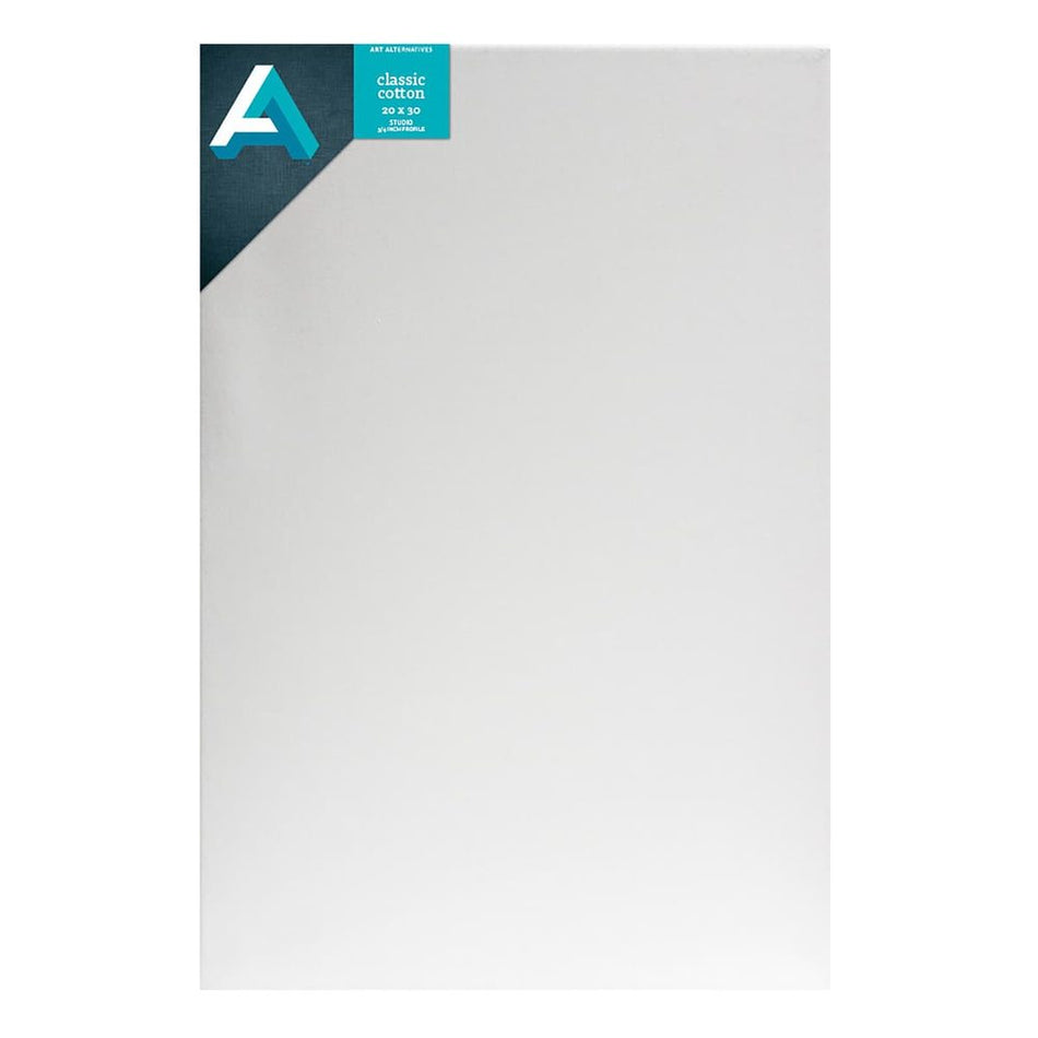 Art Alternatives 07246-2030 Classic Cotton Stretched Canvas, Studio Canvas ¾" Profile, 20" × 30"