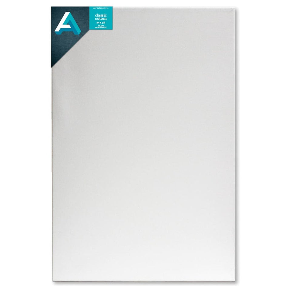Art Alternatives 07246-2436 Classic Cotton Stretched Canvas, Studio Canvas ¾" Profile, 24" × 36"