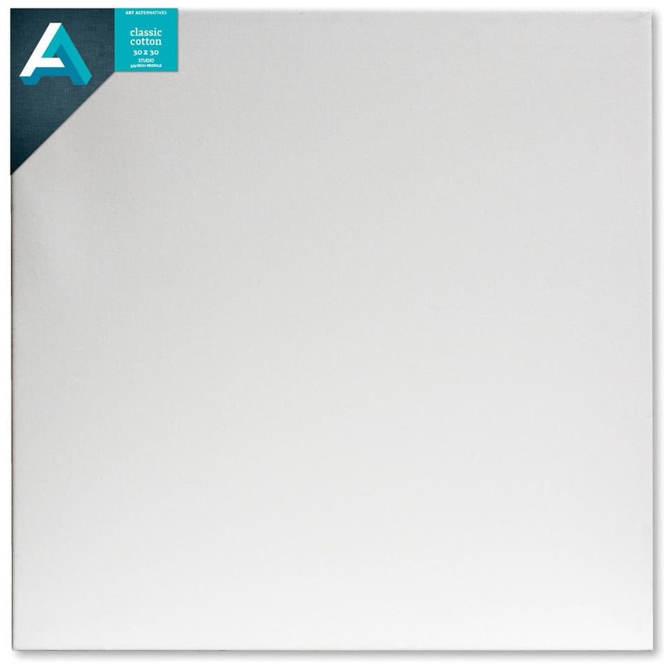 Art Alternatives 07246-3030 Classic Cotton Stretched Canvas, Studio Canvas ¾" Profile, 30" × 30"