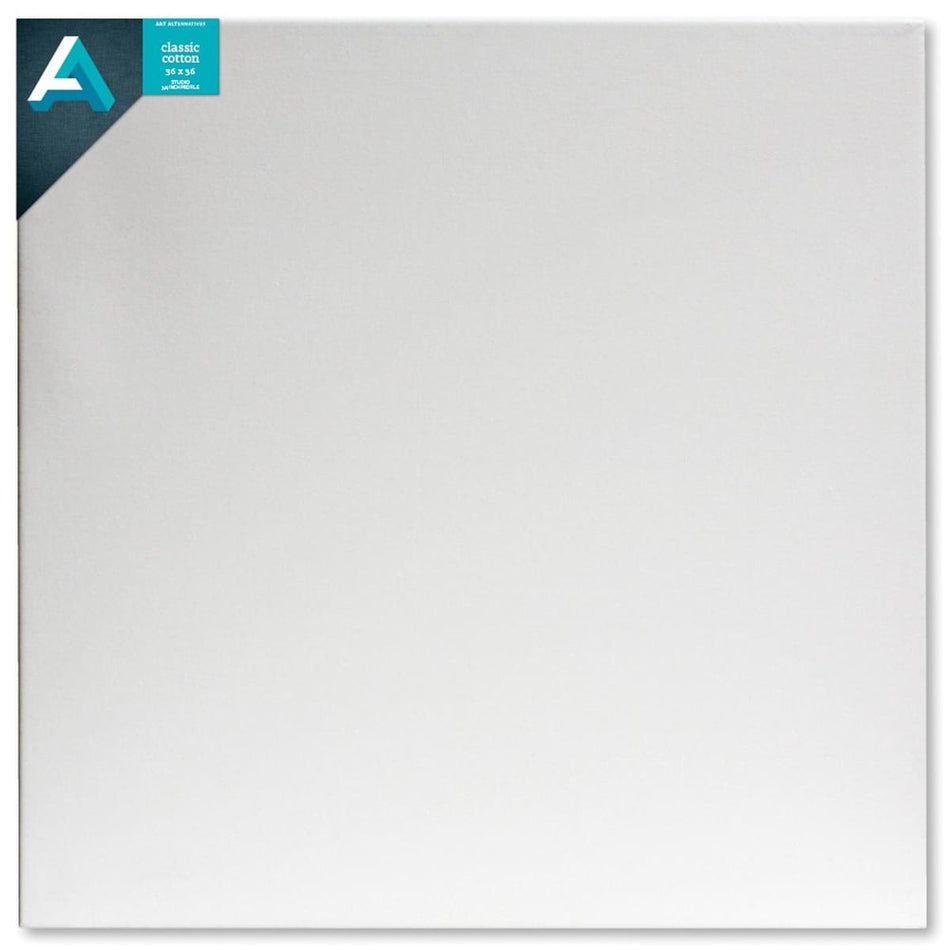 Art Alternatives 07246-3636 Classic Cotton Stretched Canvas, Studio Canvas ¾" Profile, 36" × 36"