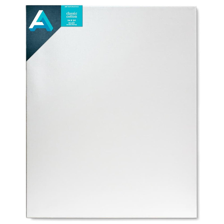 Art Alternatives 07248-2430 Classic Cotton Stretched Canvas, Gallery Canvas 1-3/8" Profile, 24" × 30"